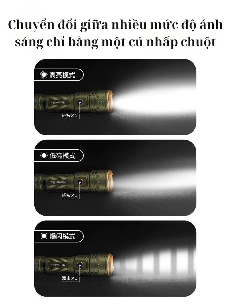 Đèn pin tác chiến cầm tay Naturehike CNK2300011