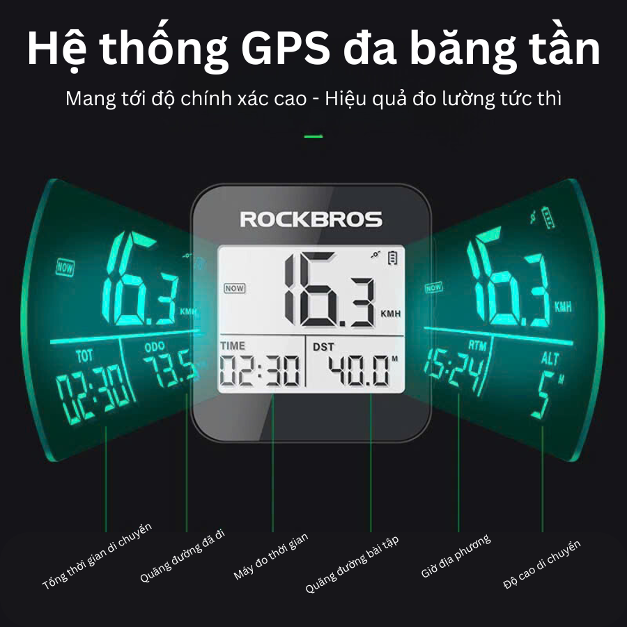 Đồng hồ đo tốc độ xe đạp Rockbros G1