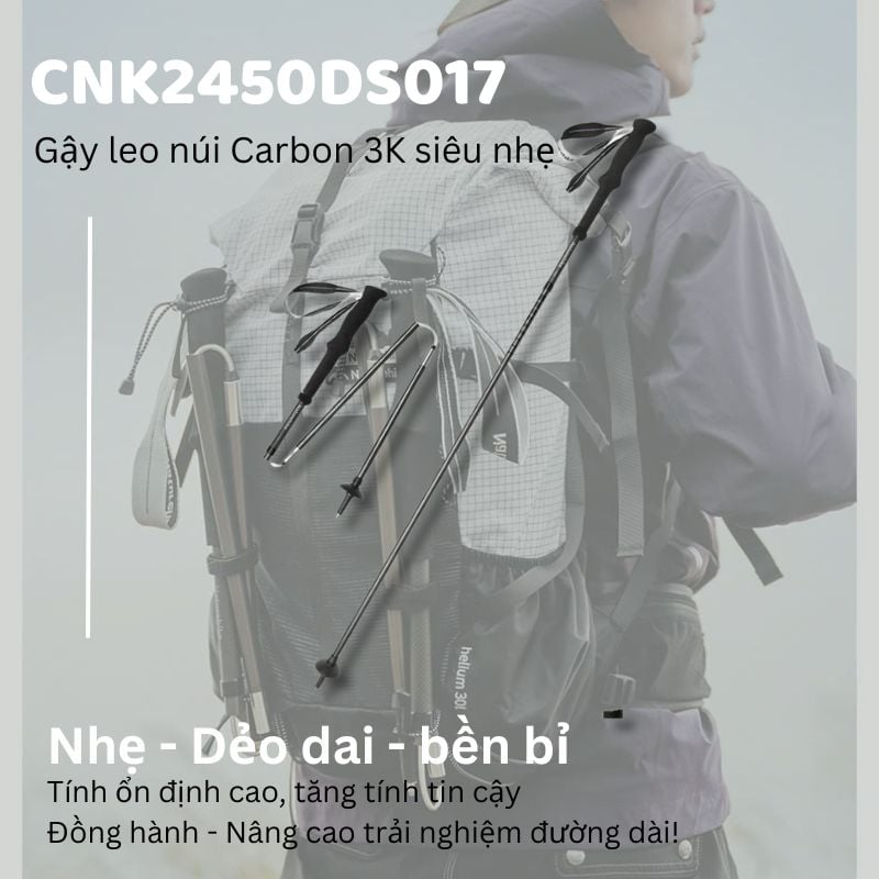Gậy leo núi Carbon + hợp kim nhôm Naturehike CNK2450DS017