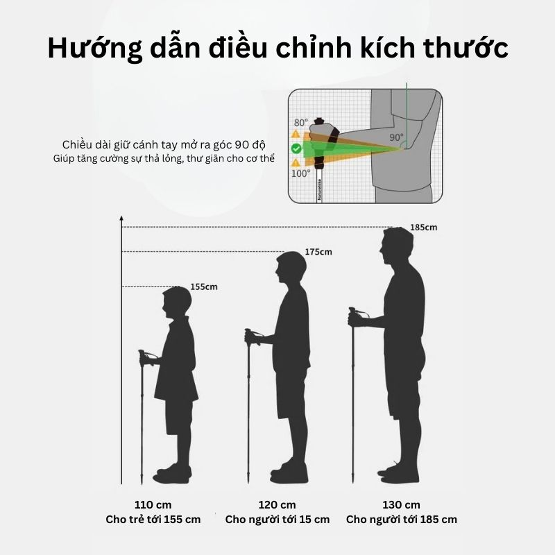 Gậy leo núi Carbon + hợp kim nhôm Naturehike CNK2450DS017
