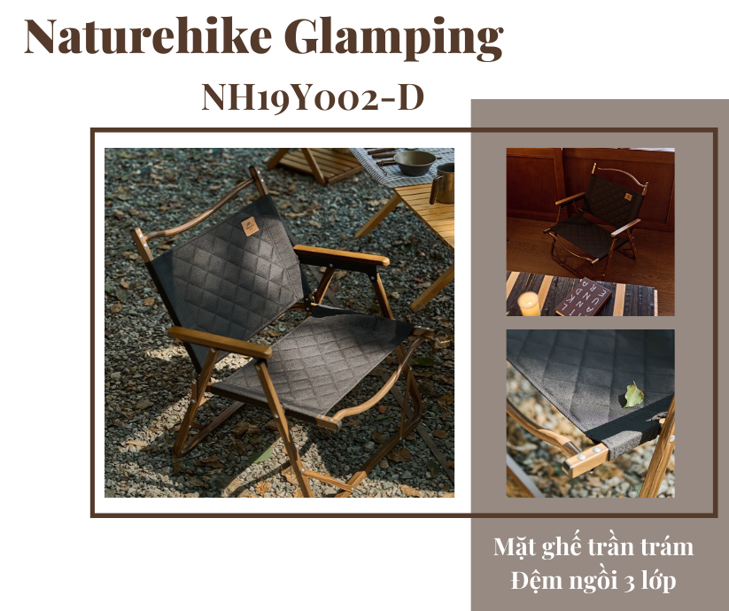 Ghế Kermit mặt trần trám Naturehike NH19Y002-D - Du lịch, dã ngoại, quán cà phê
