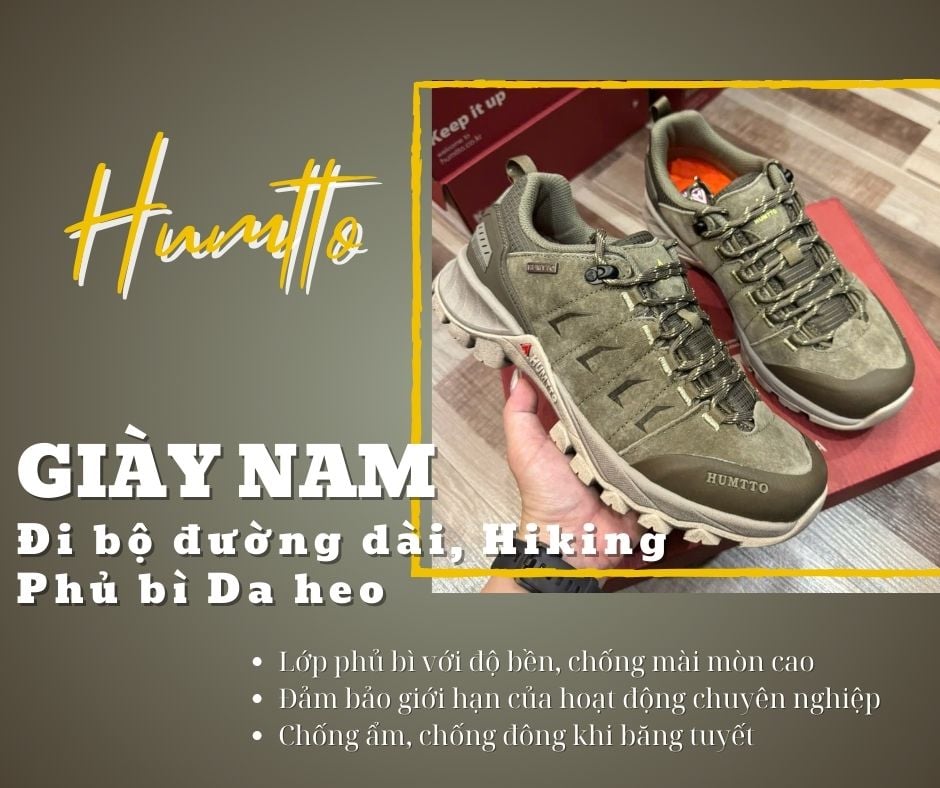 Giày Trekking - leo núi da heo nam Humtto 150453A