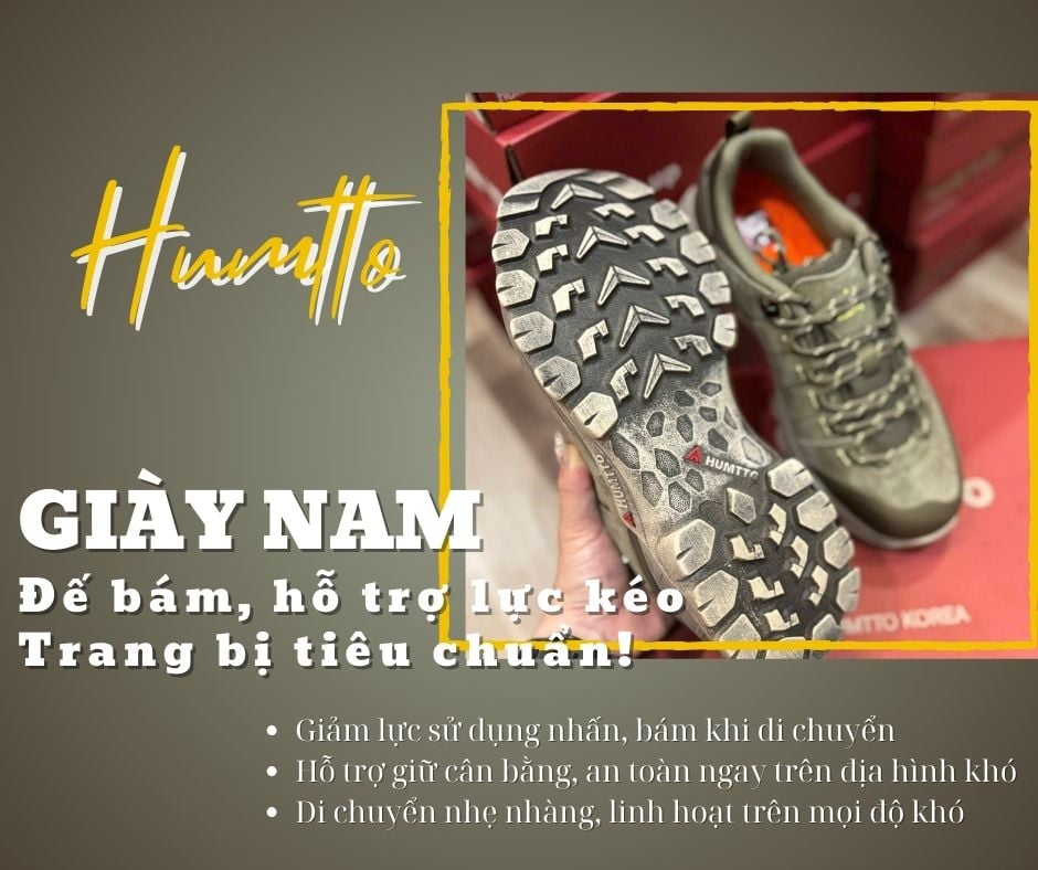 Giày Trekking - leo núi da heo nam Humtto 150453A