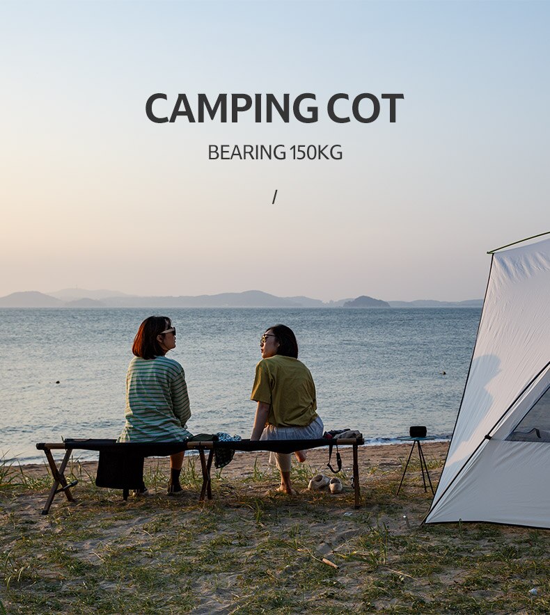 Giường xếp cắm trại vân gỗ Naturehike NH19X003-C kiêm ghế băng
