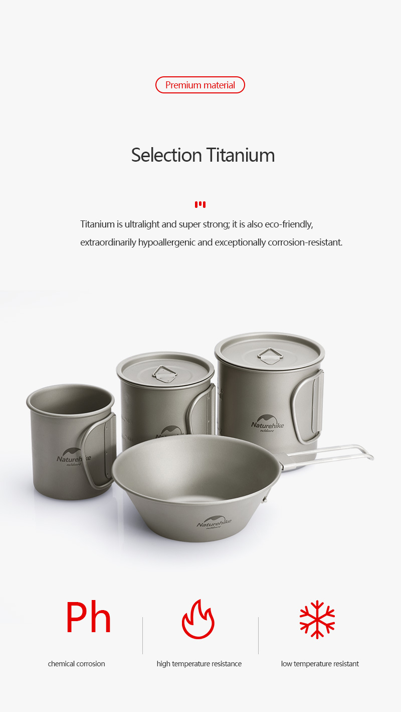 Cốc nước Titanium Naturehike NH20CJ005 an toàn mang đi cắm trại