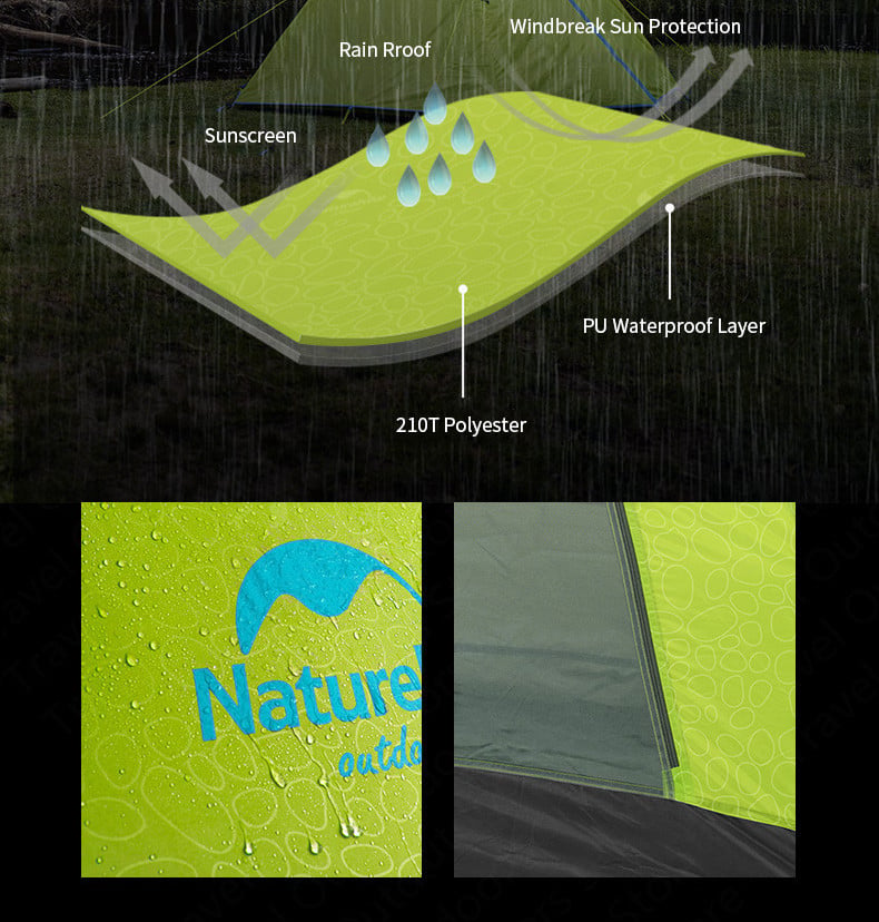 Lều 4 người P-Series Naturehike NH18Z044-P cắm trại gia đình