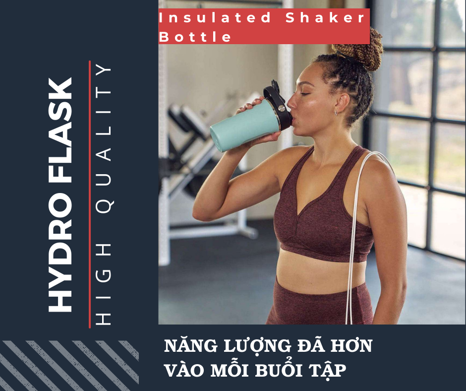 Bình Shaker giữ nhiệt Hydro Flask Insulated Shaker Bottle