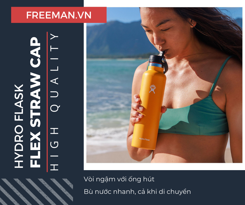 Bình giữ nhiệt Hydro Flask Standard Mouth with Flex Straw Cap