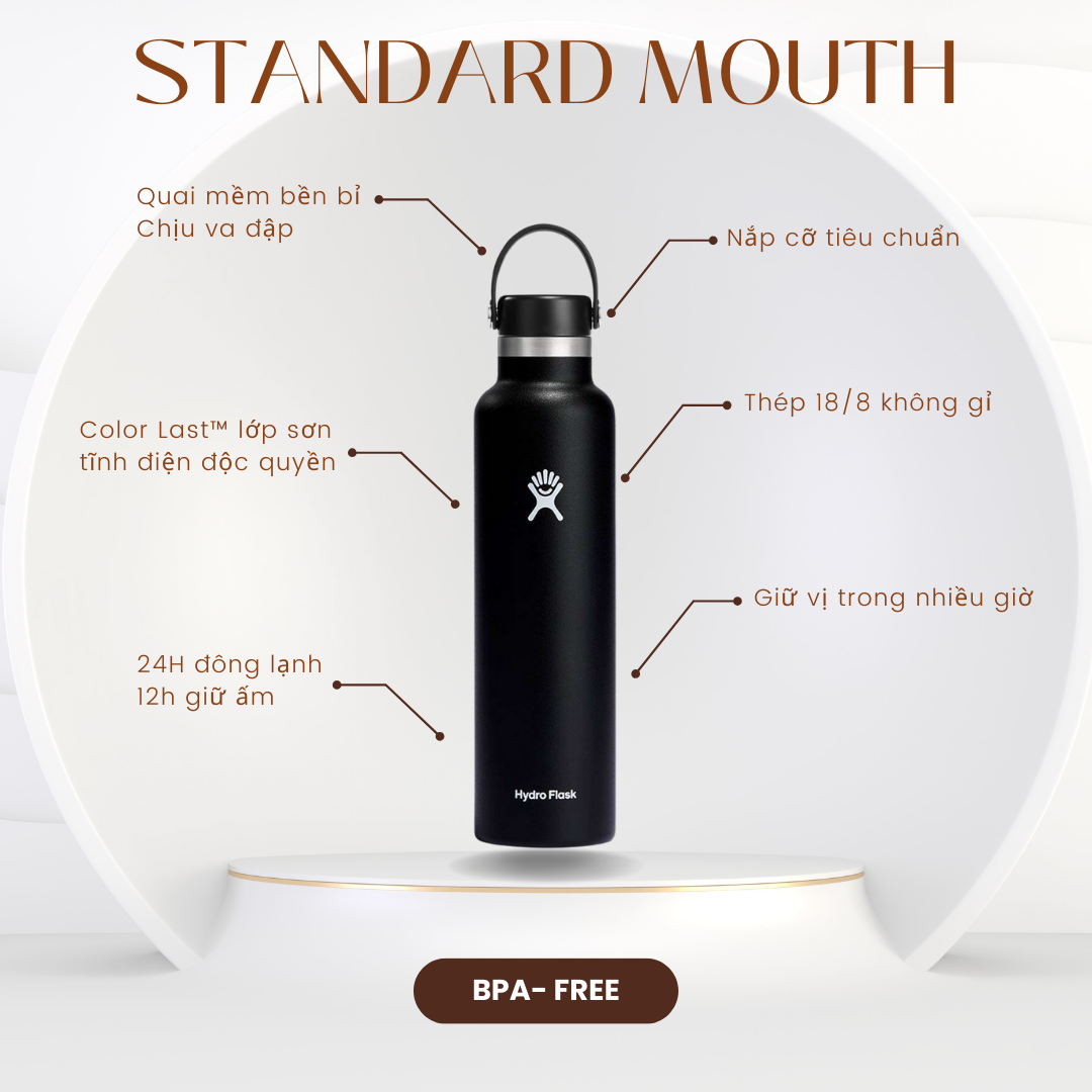 Bình giữ nhiệt Hydro Flask Standard Mouth W Flex Cap