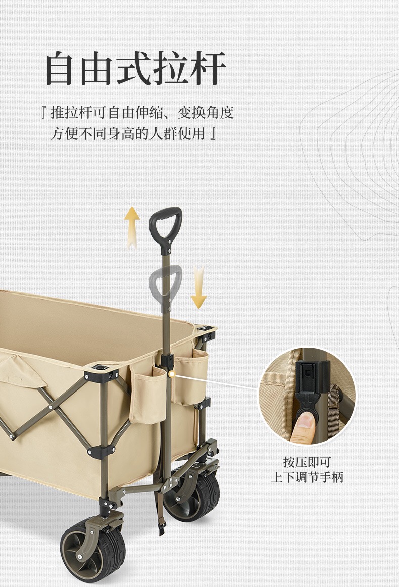 Xe kéo đồ Naturehike NH20PJ005 (Bánh béo + Bánh thường)