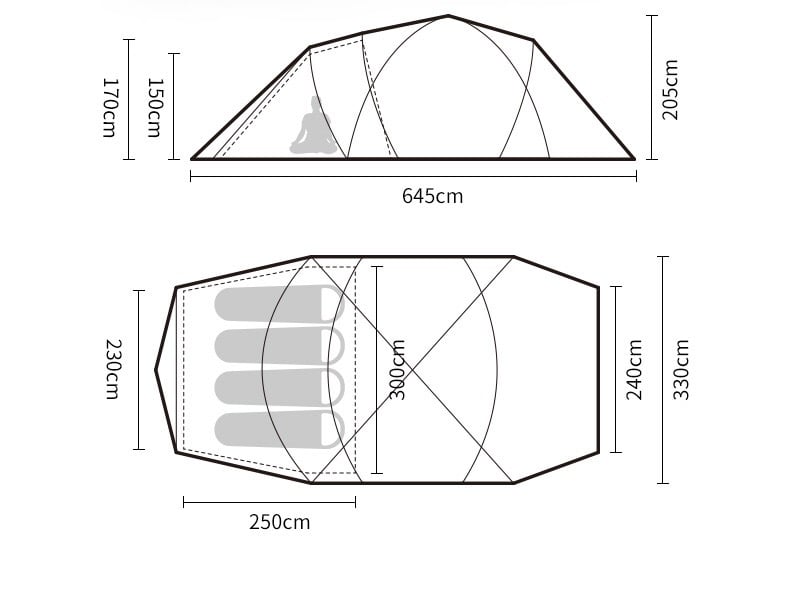 Lều đường hầm Naturehike Glamping NH22YW005