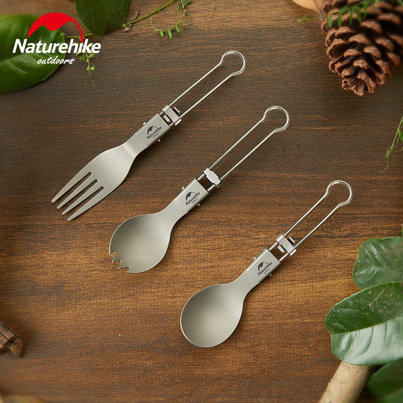 Bộ dụng cụ ăn uống Titanium Naturehike NH19C001-J gấp gọn 5 món