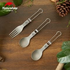 Bộ dụng cụ ăn uống Titanium Naturehike NH19C001-J gấp gọn 5 món