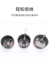 Bộ dụng cụ ăn uống Titanium Naturehike NH19C001-J gấp gọn 5 món