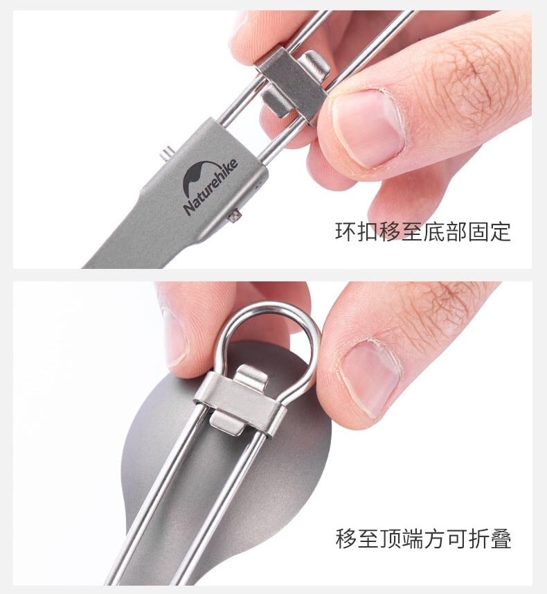 Bộ dụng cụ ăn uống Titanium Naturehike NH19C001-J gấp gọn 5 món