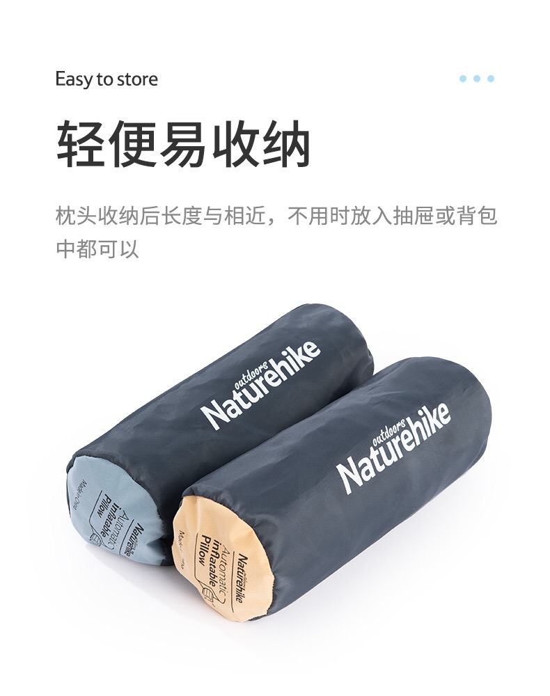Gối hơi tự bơm Naturehike NH20ZT006 dã ngoại, văn phòng