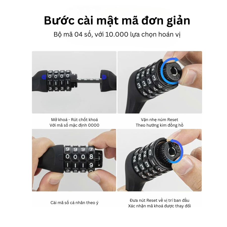 Khoá dây Silicon siêu bền Rockbros 3220003