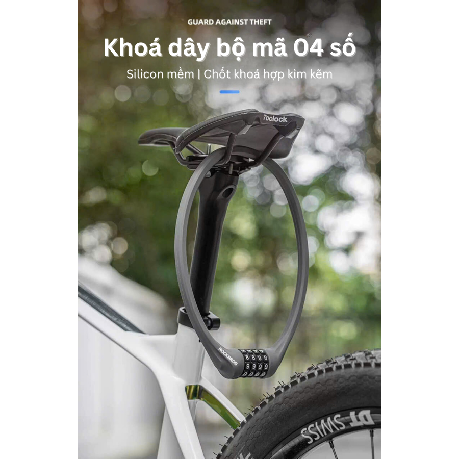 Khoá dây Silicon siêu bền Rockbros 3220003