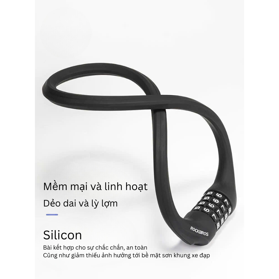 Khoá dây Silicon siêu bền Rockbros 3220003