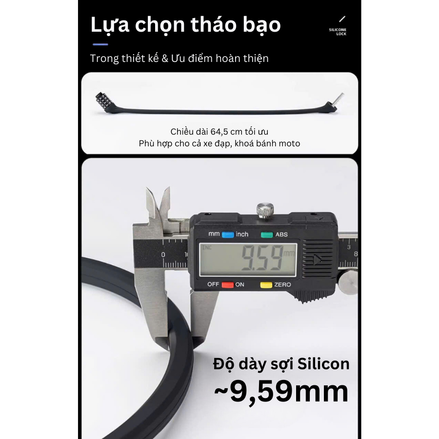 Khoá dây Silicon siêu bền Rockbros 3220003