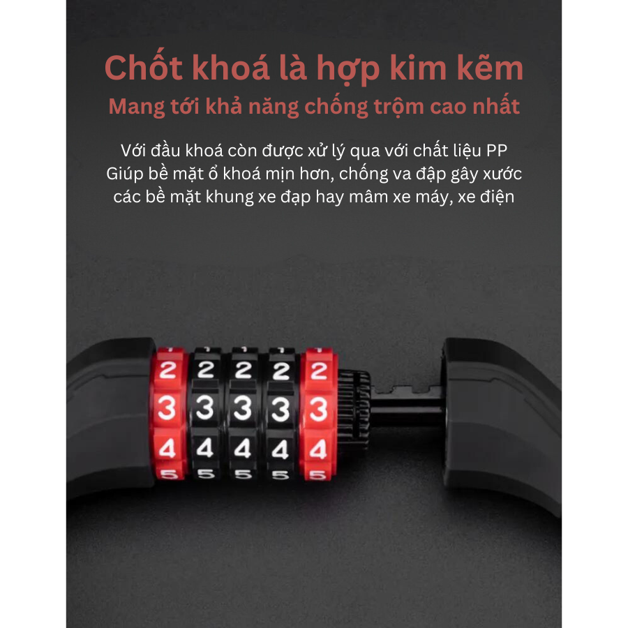 Khoá dây mã 5 số cao cấp RKS507-BK