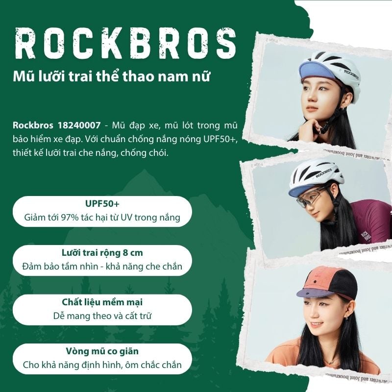 Mũ lưỡi trai - Mũ lót đạp xe đa năng Rockbros 18240007