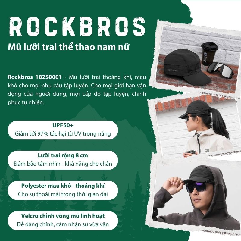 Mũ lưỡi trai đạp xe nam nữ Rockbros 18250001