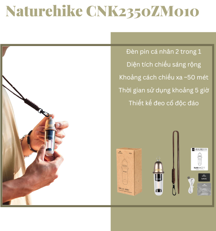 Đèn pin đeo cổ đa năng Naturehike CNK2350ZM010