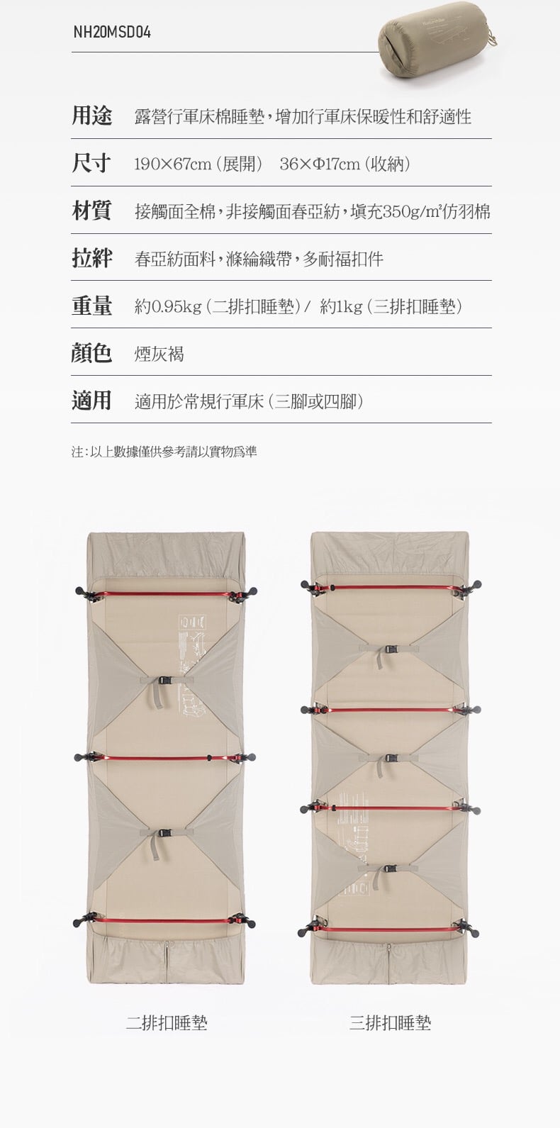 Nệm gấp du lịch Naturehike NH20MSD04 bông sợi cotton siêu ấm áp