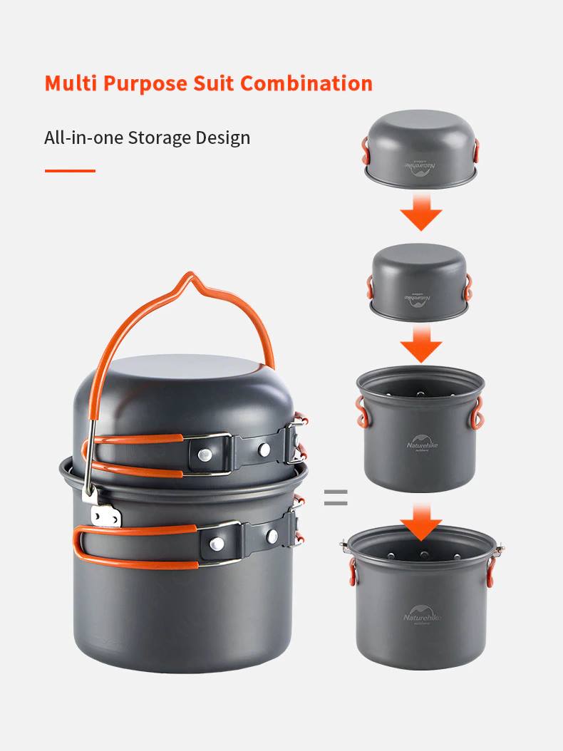 Nồi hợp kim nhôm Naturehike NH18T018-G mang đi dã ngoại