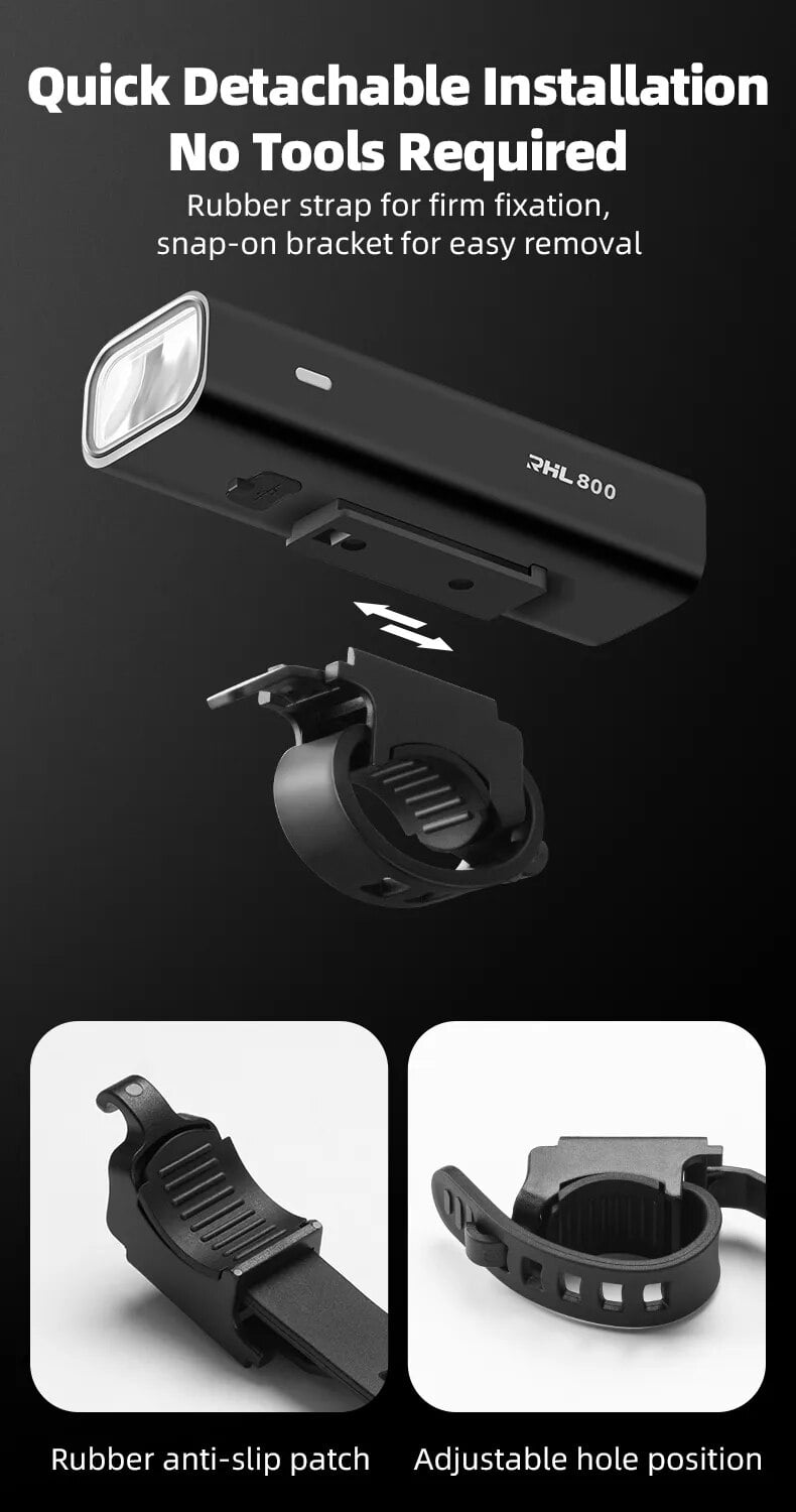 Đèn pin xe đạp siêu sáng Rockbros RHL800