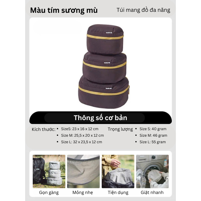Bộ ba túi mang đồ chống nước Naturehike CNK2350XB011 đa năng