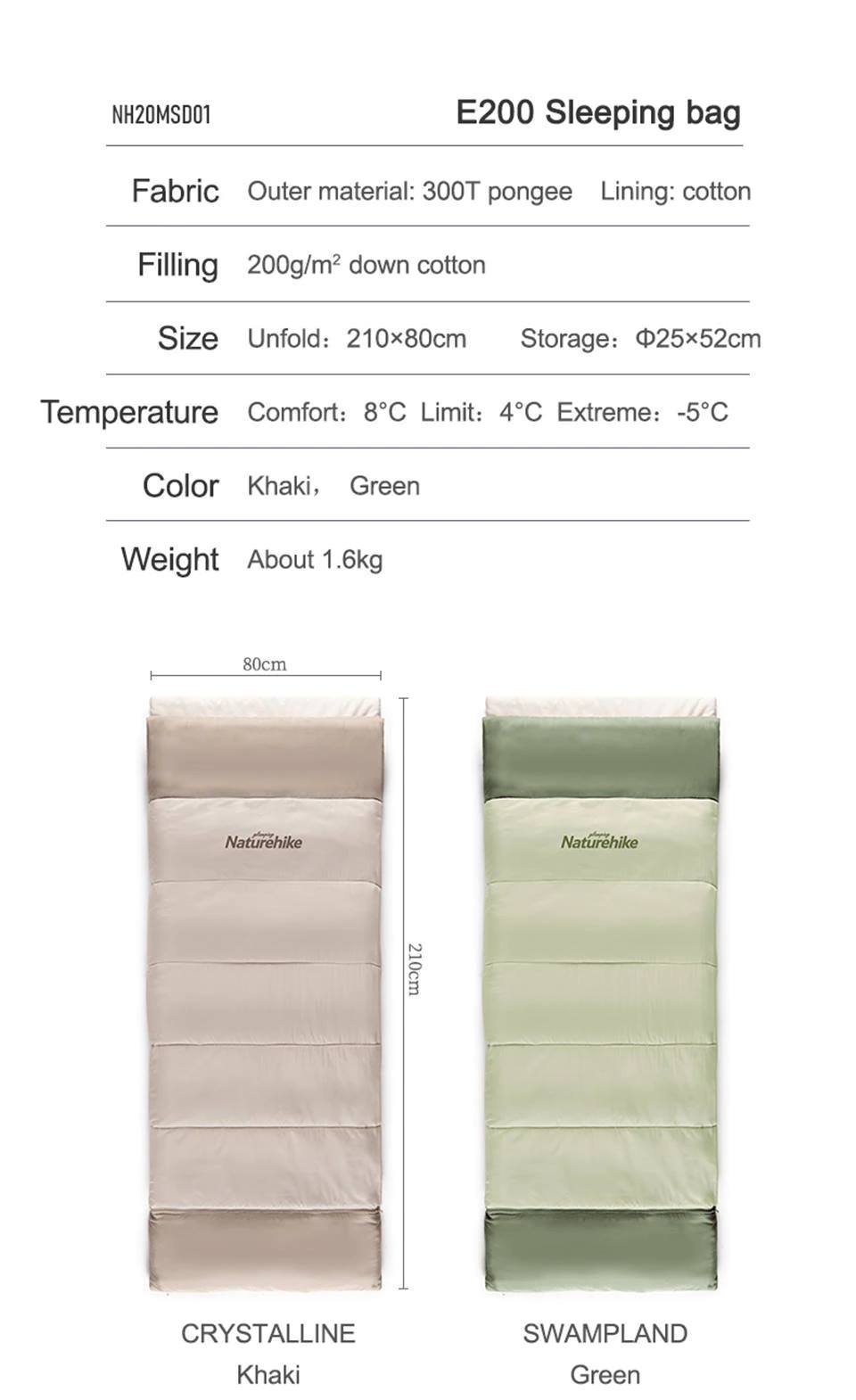 Túi ngủ cắm trại ngoài trời Naturehike NH20MSD01 Glamping