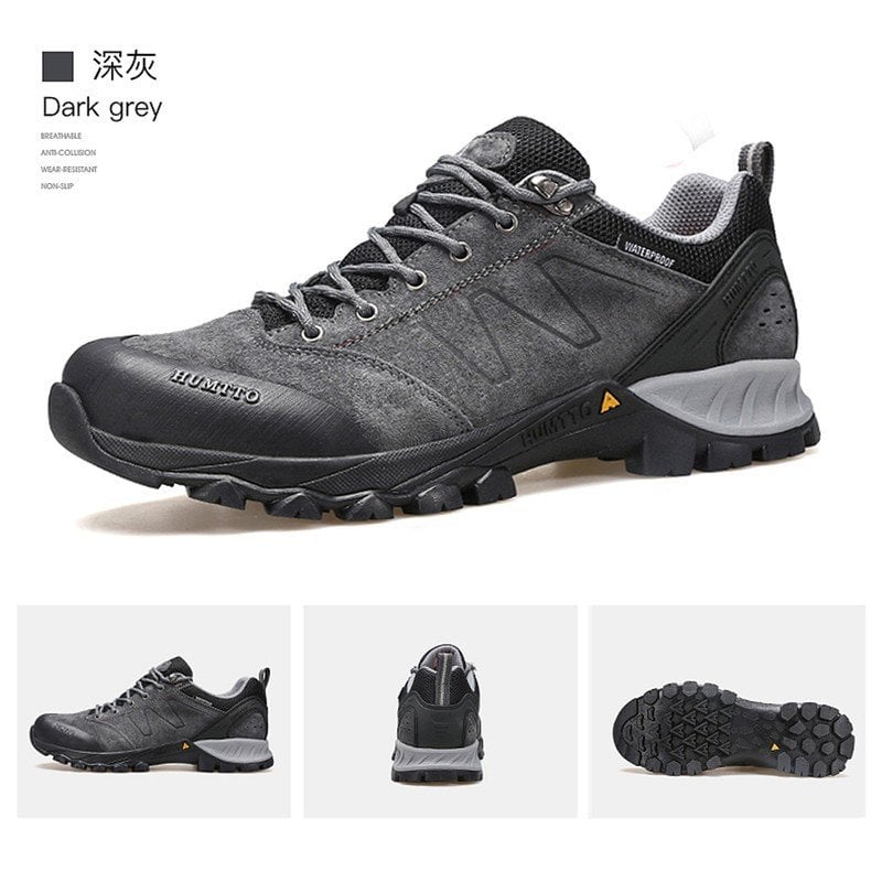 Giày Trekking - đi bộ đường dài nam Humtto 120562A-2 (Xám tối)