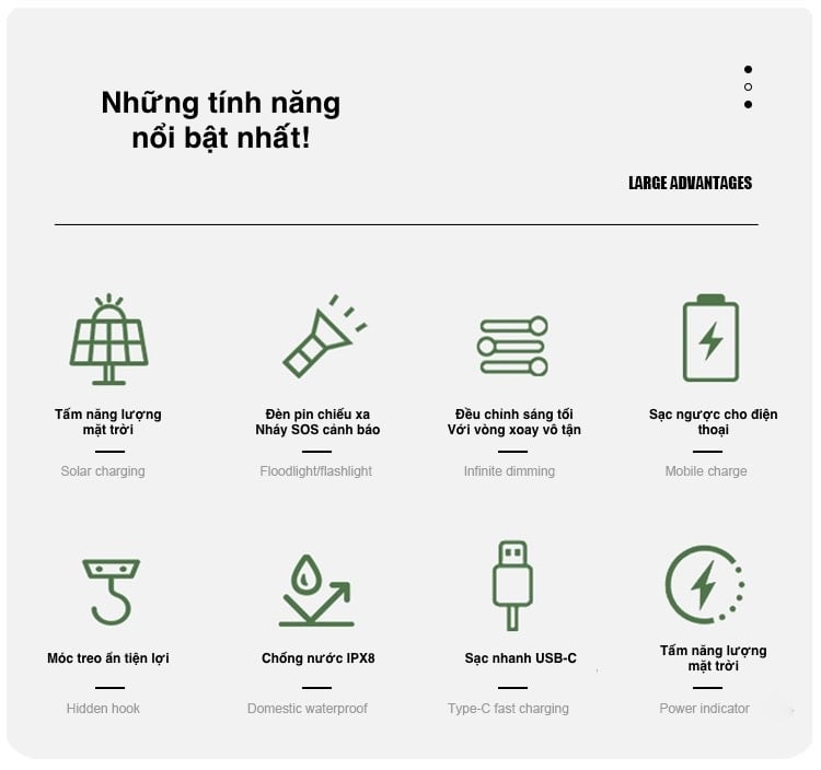 Đèn sạc xách tay năng lượng mặt trời SL-008