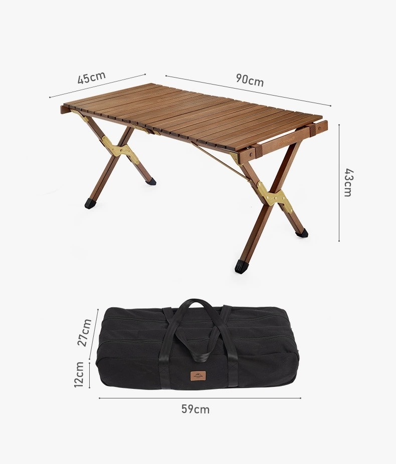 Bàn cắm trại gỗ óc chó Naturehike NH19JJ009