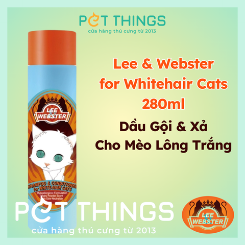 Lee & Webster Dầu Tắm Gội & Xả Cho Mèo Lông Trắng 280ml