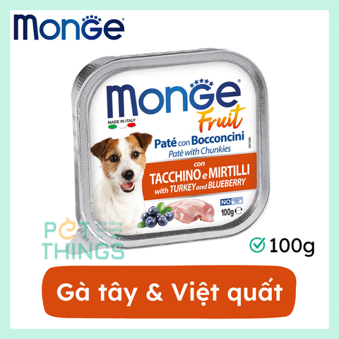 Pate Chó Monge Fruit Turkey & Blueberry 100g