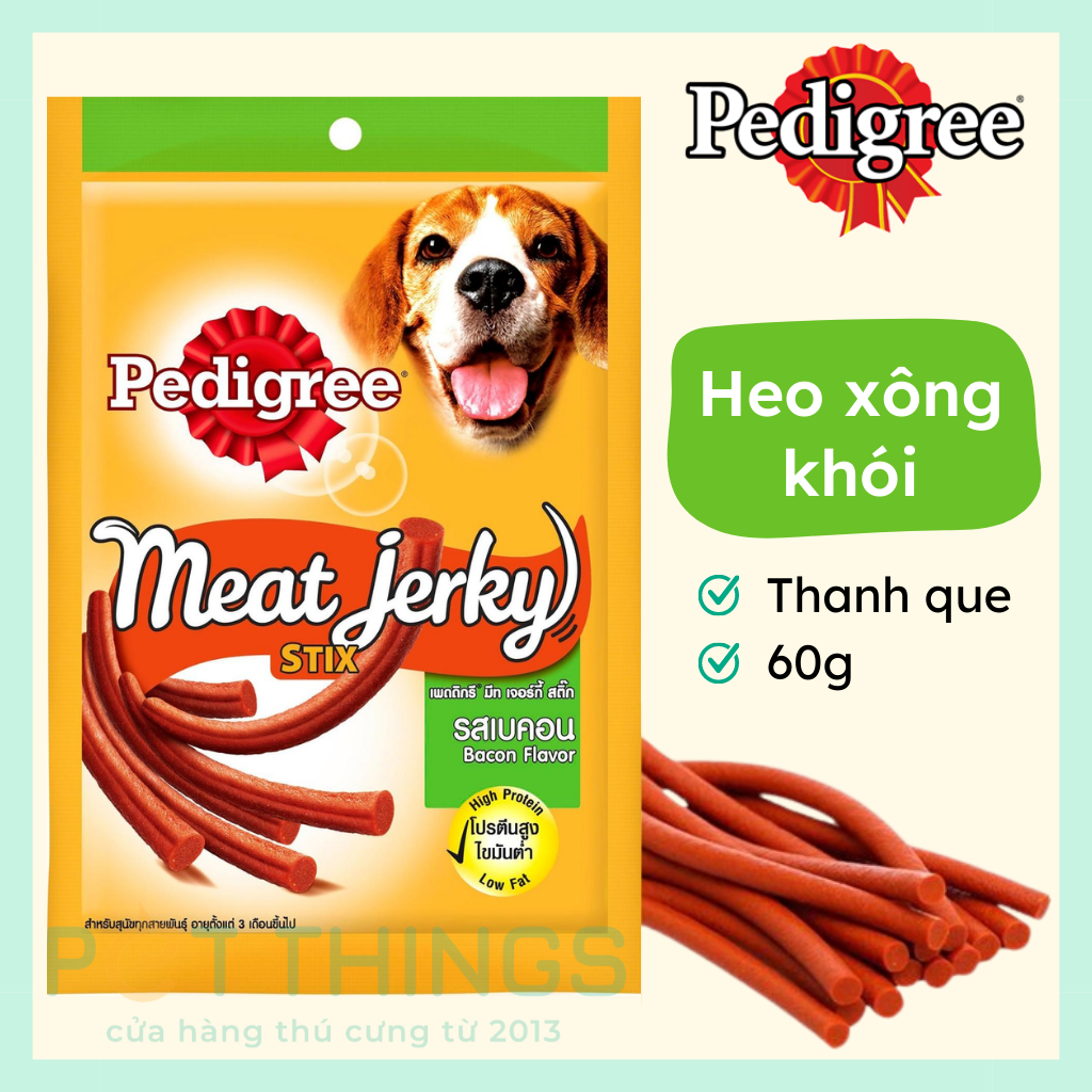 Snack chó Pedigree Meat Jerky Stix Bacon 60g