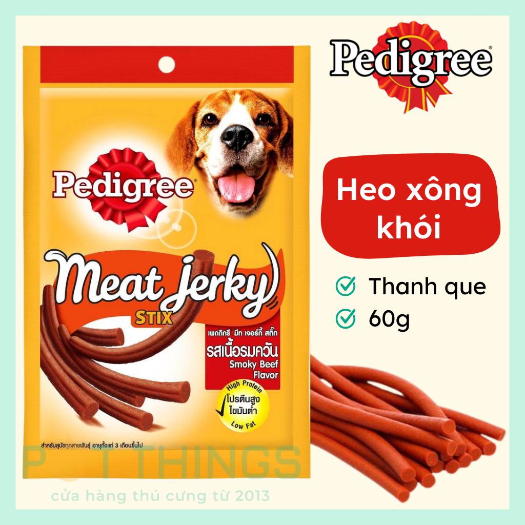 Snack chó Pedigree Meat Jerky Stix Smoky Beef 60g