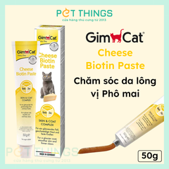 GimCat Cheese Biotin Paste Gel Chăm Sóc Da Lông Vị Phô Mai Cho Mèo 50g