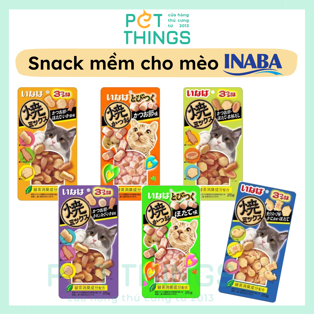 Inaba Soft Bite bánh thưởng viên mềm cho mèo 25g