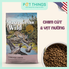 Thức Ăn Hạt Taste Of The Wild Lowland Creek Cho Mèo, Chim Cút & Vịt Nướng