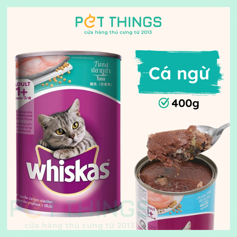 Pate Cá Ngừ Lon Cho Mèo Whiskas Tuna 400g