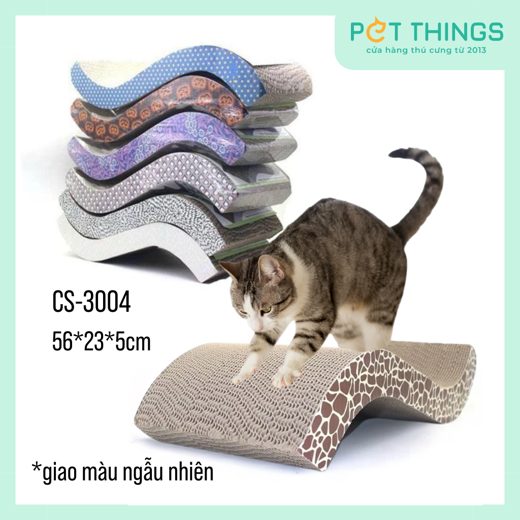 Bàn cào móng cho mèo CS-3004 Ghế lười lượn sóng đa sắc