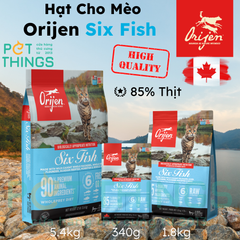 Orijen Six Fish Cat Thức ăn hạt cho mèo từ Cá biển 340g / 1.8kg / 5.4kg