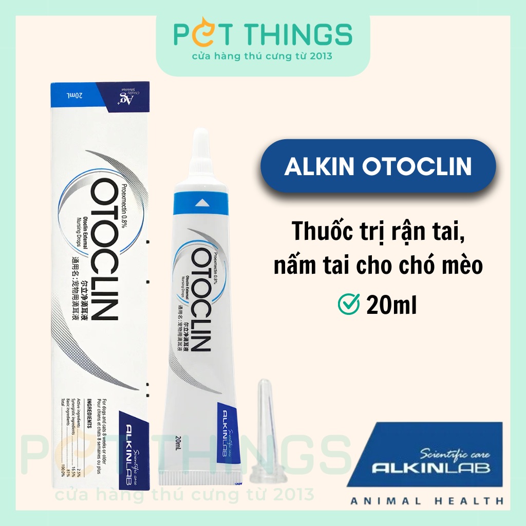 Thuốc Trị Rận, Nấm Tai Cho Chó Mèo Alkin Otoclin 20ml