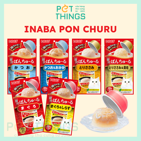 Inaba Pon Churu - Cốc Thạch Mềm, Snack Cho Mèo 35gx2