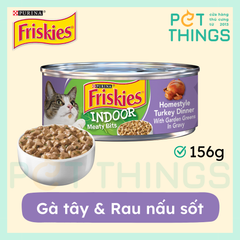 Pate Mèo Friskies Indoor Meaty Bits Homestyle Turkey Dinner With Garden Greens In Gravy 156g