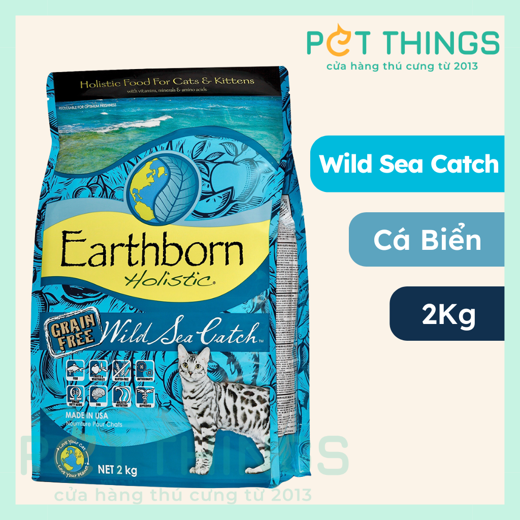 Earthborn Holistic Cat Wild Sea Catch Thức Ăn Hạt Cho Mèo, Cá Biển